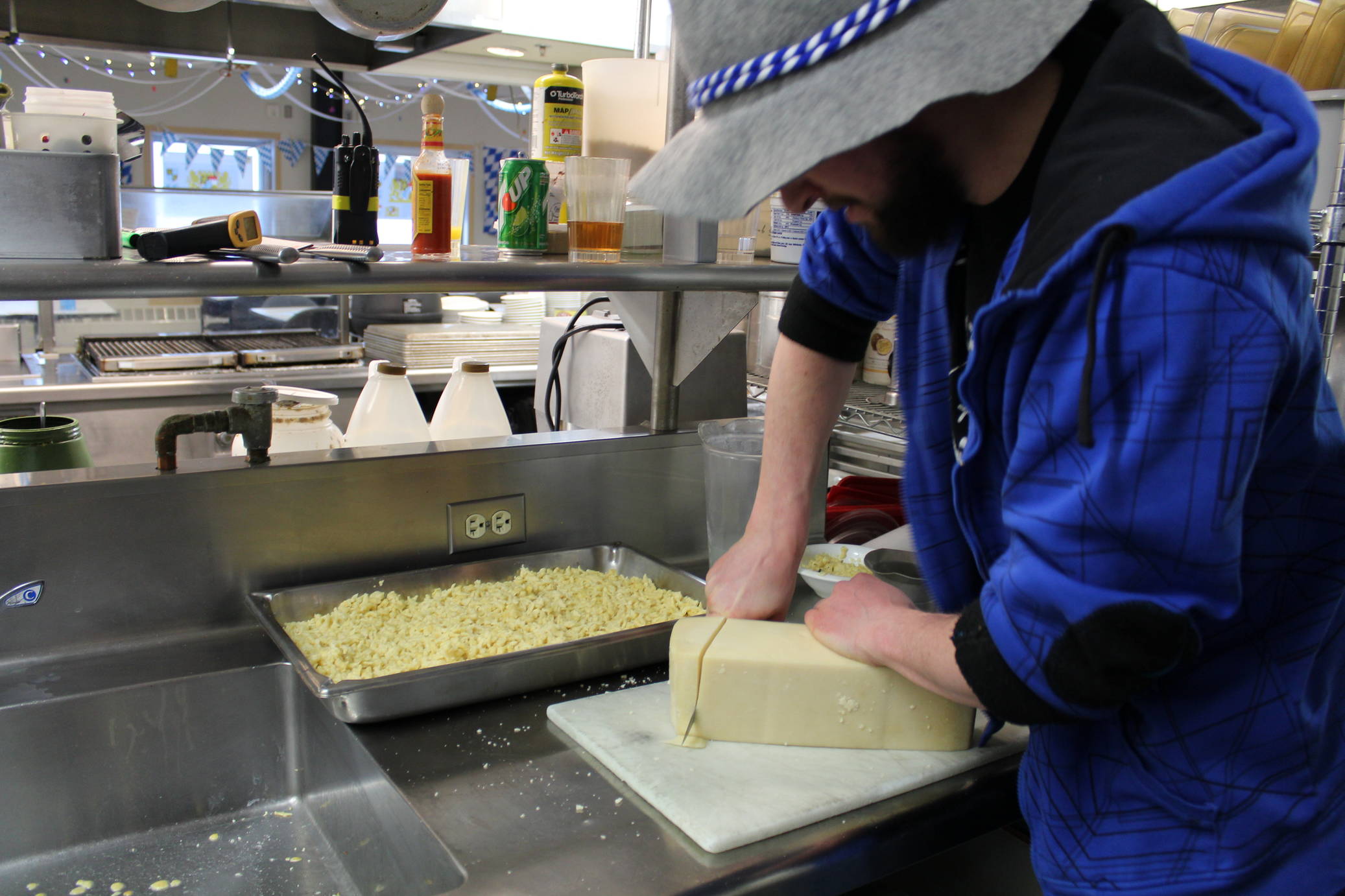 Behind the scenes - Käsespätzle with extra cheese (Photo: Stephanie Olcott)